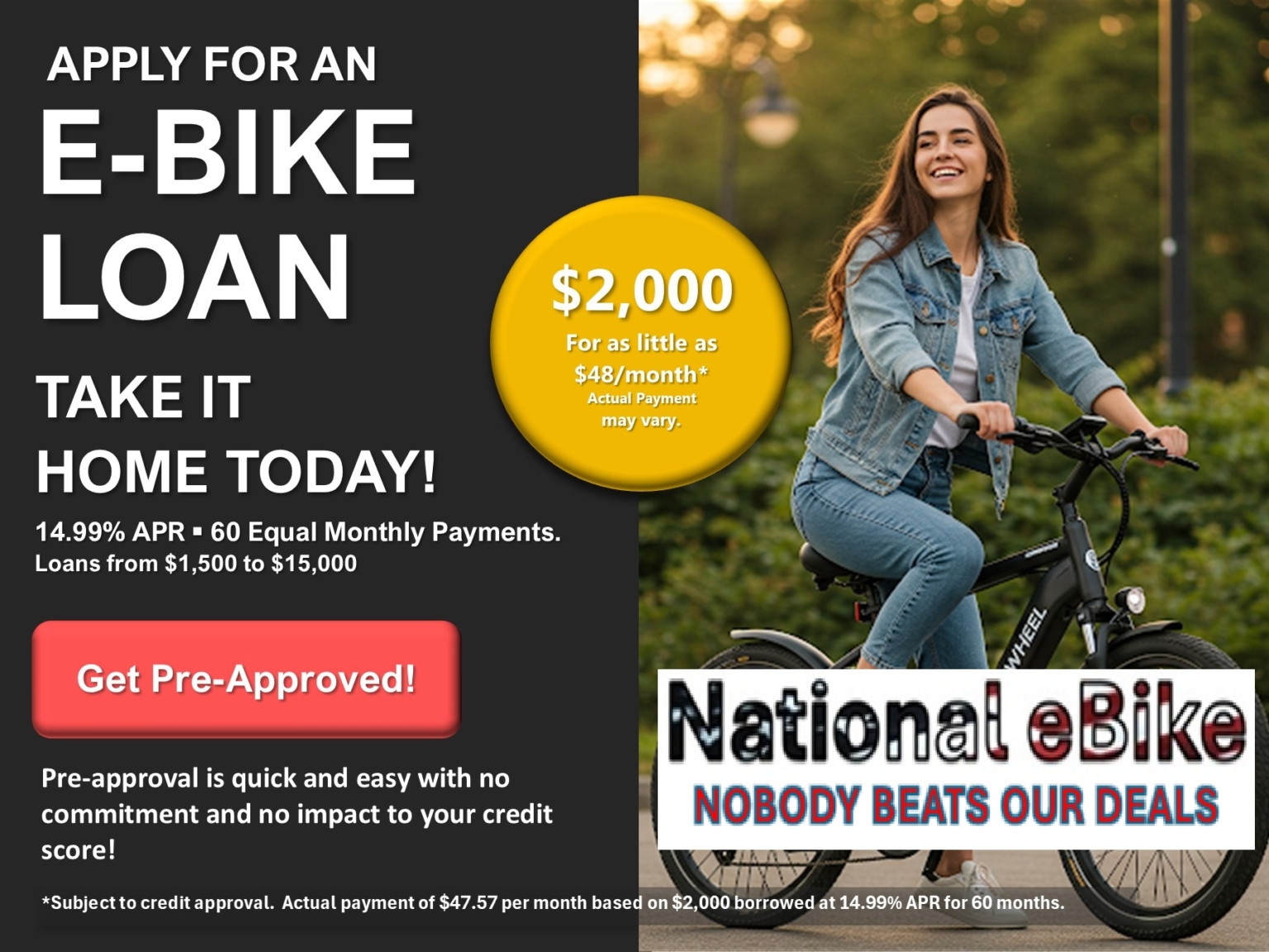 Electric Bike Financing - National eBike - Electric Motorcycle Rebates With Cosigner